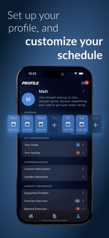 Gym Bot Workout Planner screenshot