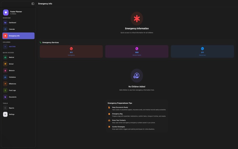 FosterCarePlanner screenshot