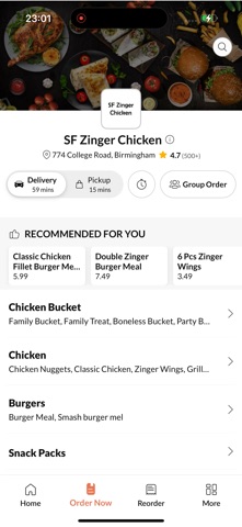 SF Zinger Chicken screenshot