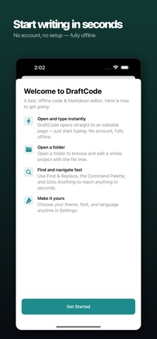 DraftCode: Code & Text Editor iPhone screenshot