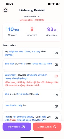 Dictation AI: Listen & Learn iPhone screenshot