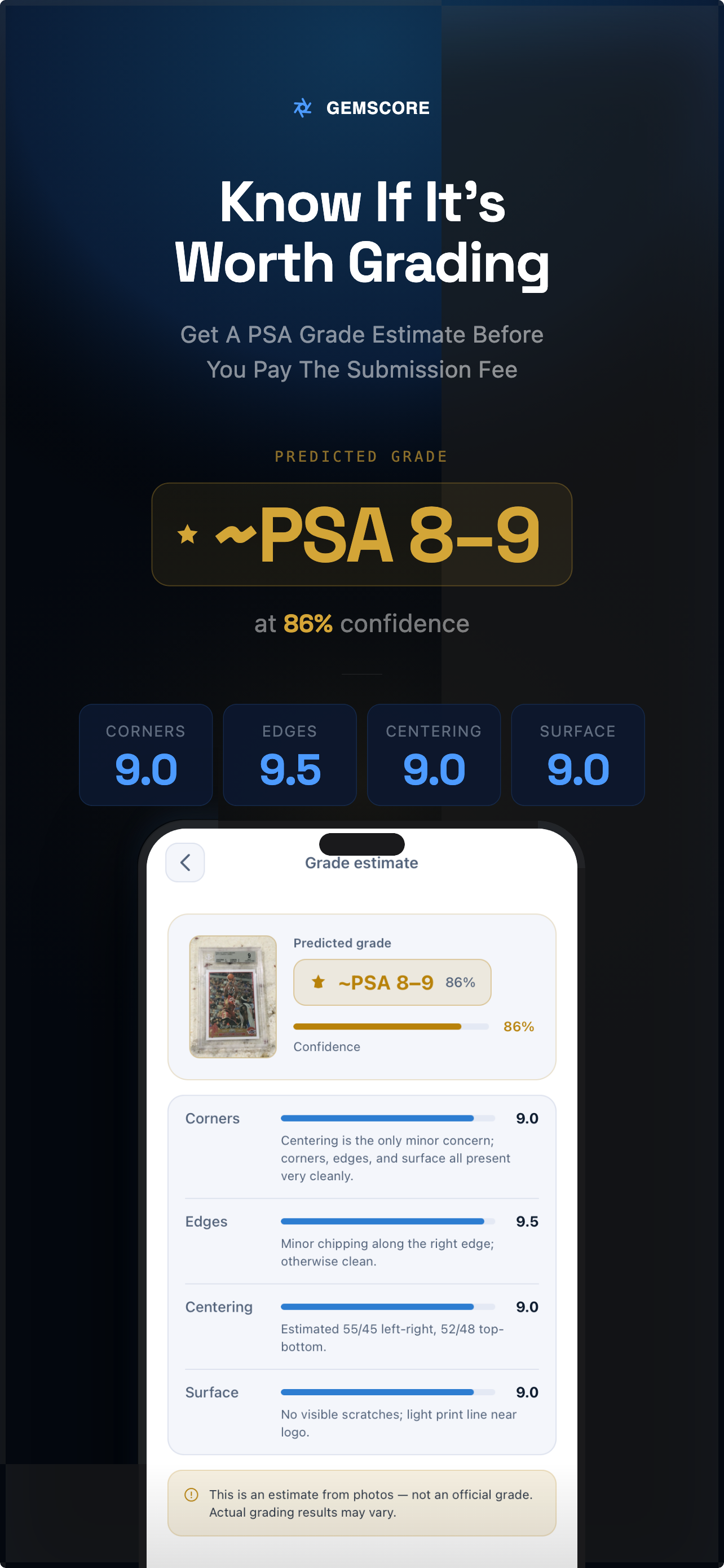 Sports Card Scanner: GemScore screenshot 2