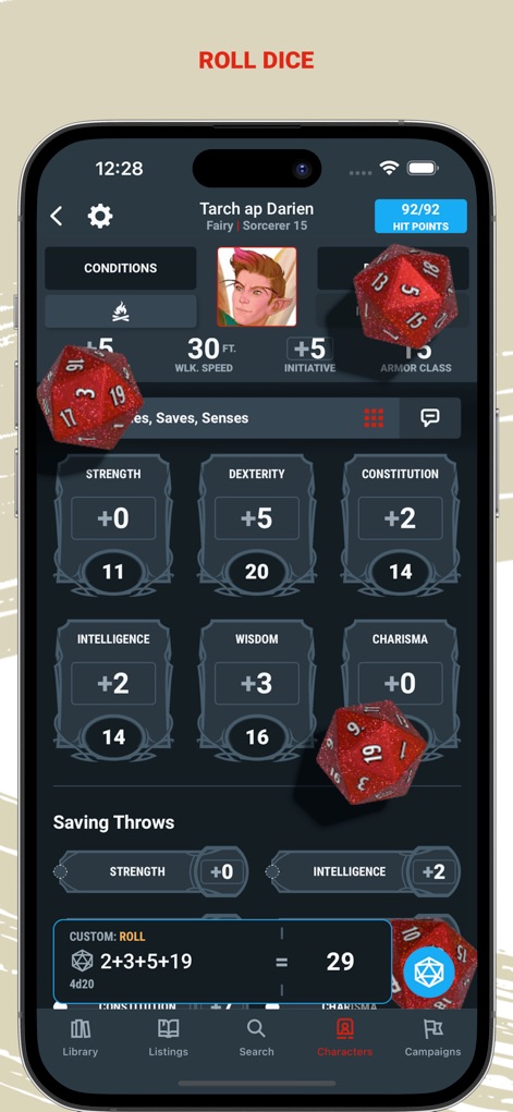 D&D Beyond - This tool streamlines gameplay with a built-in dice roller for all D&D dice types, displaying calculations and 3D themed digital dice for an immersive experience.