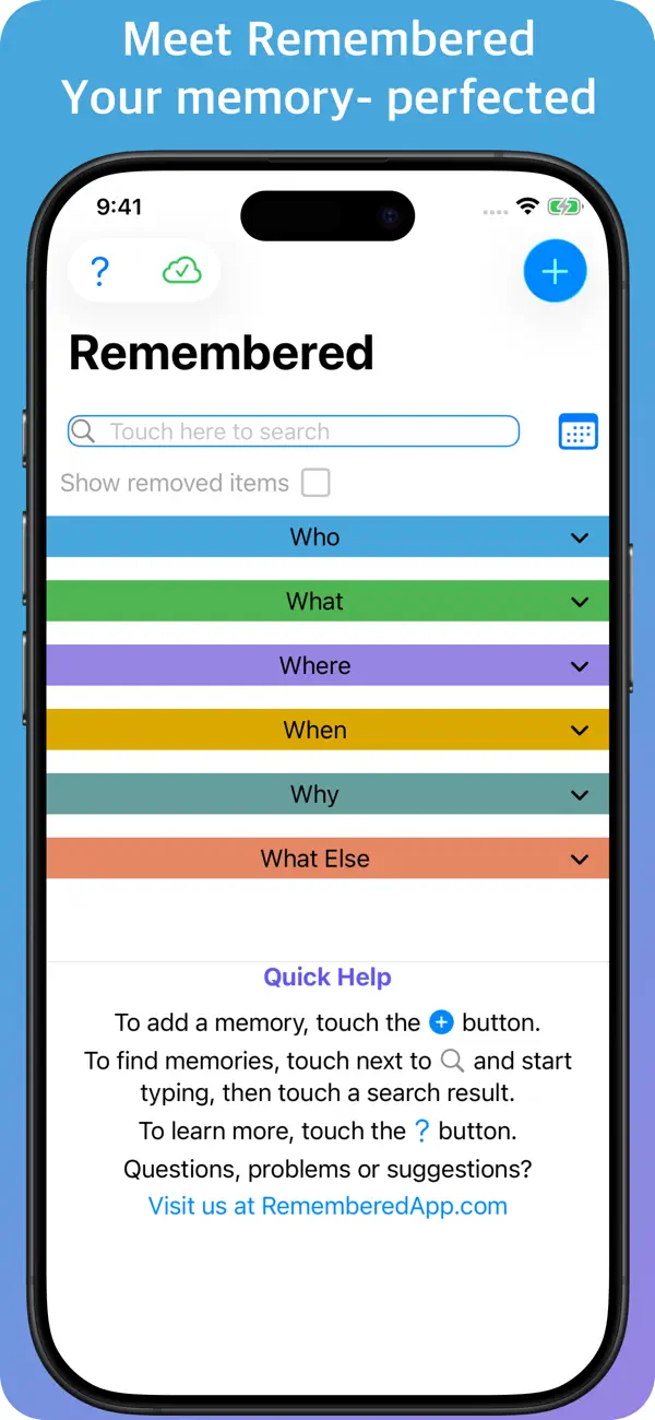 #1. Remembered: Back Up Your Brain (iOS) Podle: Michael Gruenthal