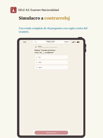 DELE A2: Examen Nacionalidad iPad screenshot