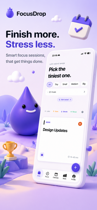 FocusDrop: ADHD AI Focus Timer Screenshot 1 of 3