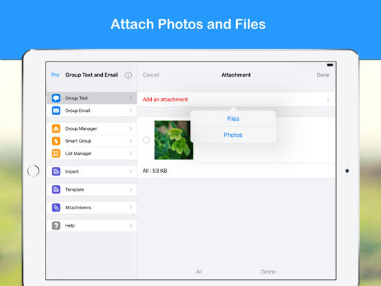 Group RCS SMS and Email iPad screenshot 7 - Productivity app