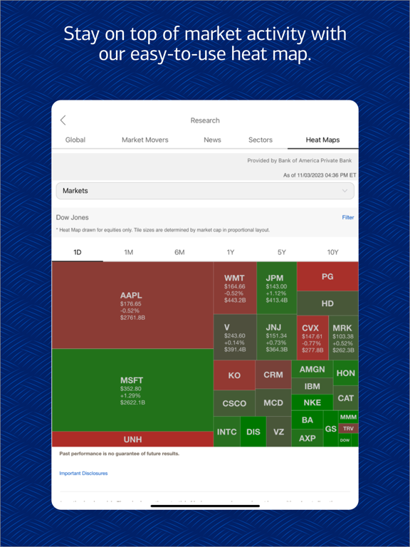 Bank of America Private Bank iPad screenshot