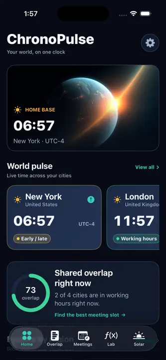 ChronoPulse: World Timezone screenshot 1