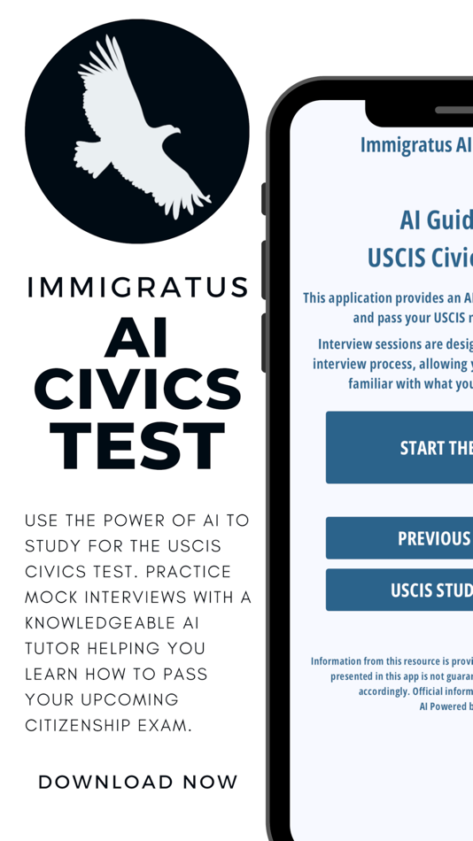 #1. Immigratus AI Civics Test (iOS) Podle: Inmigracion Apps