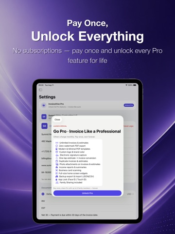 InvoiceHive: Estimates & Bills iPad screenshot