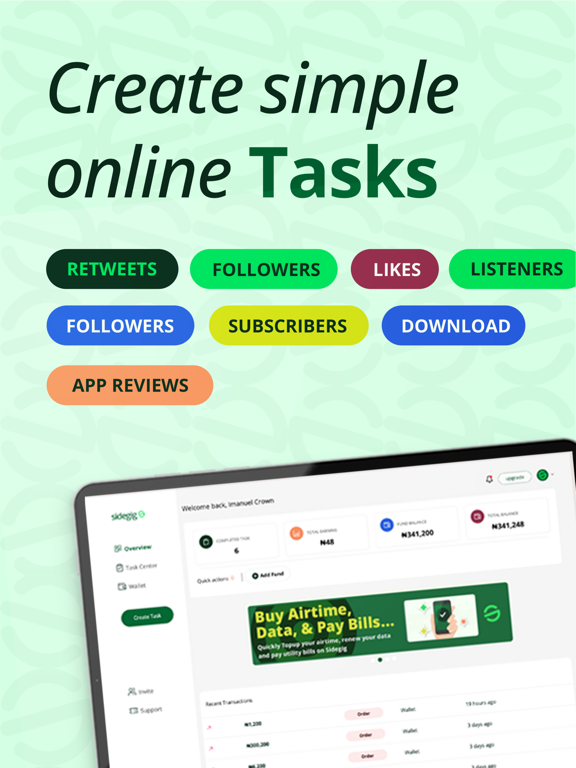 Sidegig - Do More, Earn More iPad screenshot 2 - Business app