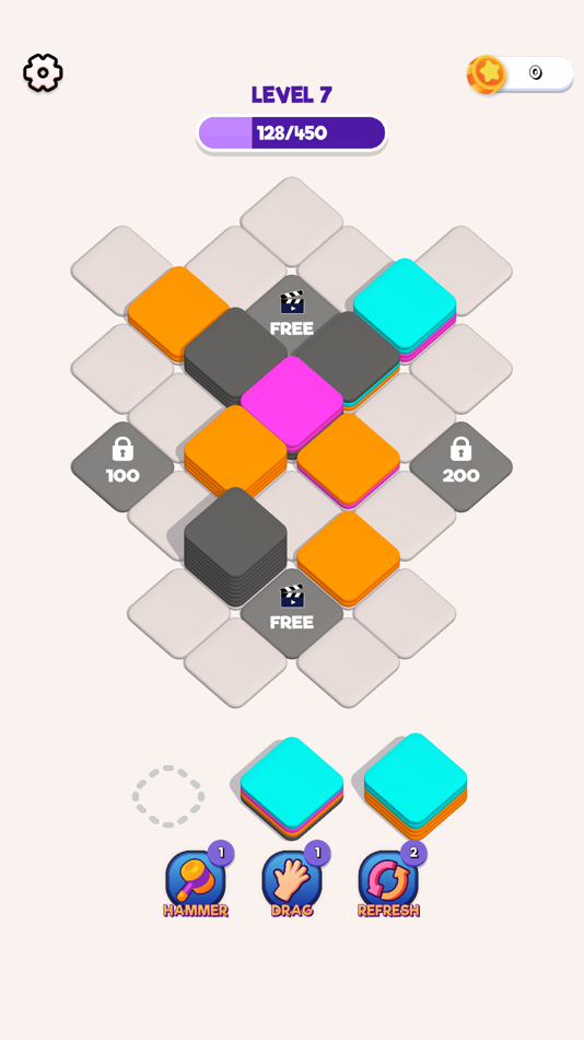 #3. Block Sort 3D - ASMR Tile Sort (iOS) By: ayush singla