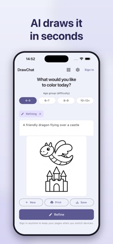 DrawChat AI Coloring Pages screenshot