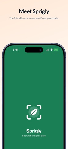 Sprigly: AI Calorie Counter, zrzut ekranu 1