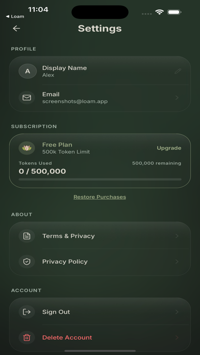 Loam Journal screenshot