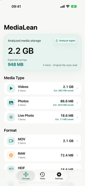 MediaLean: Photo Video Shrink screenshot 1