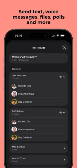 Captura de pantalla de Threema OnPrem en iPhone 6