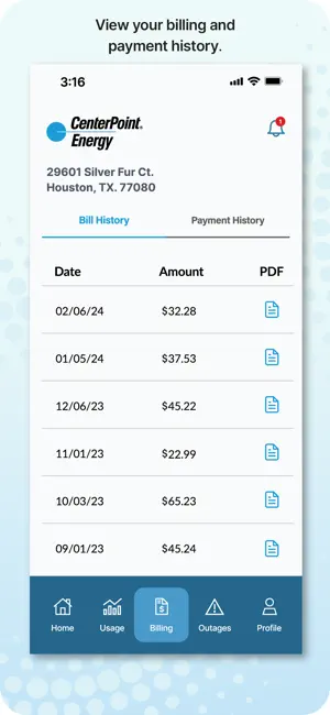 CenterPoint Energy My Account screenshot 4