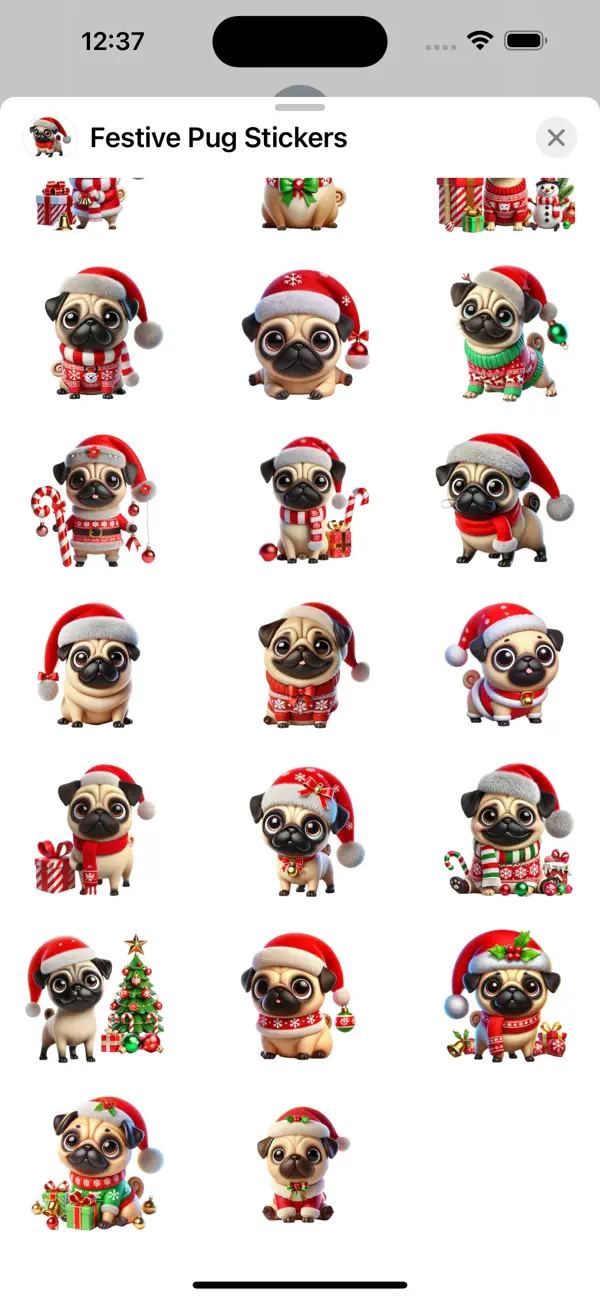 Screenshot #3 pour Festive Pug Stickers