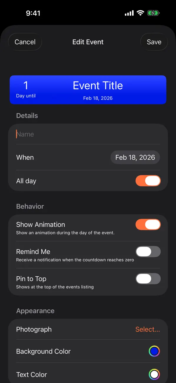 #2. Countdown Central: Event Timer (iOS) Ved: Norm Barnard