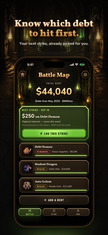 DebtSlayer: Conquer Your Debt iPhone screenshot