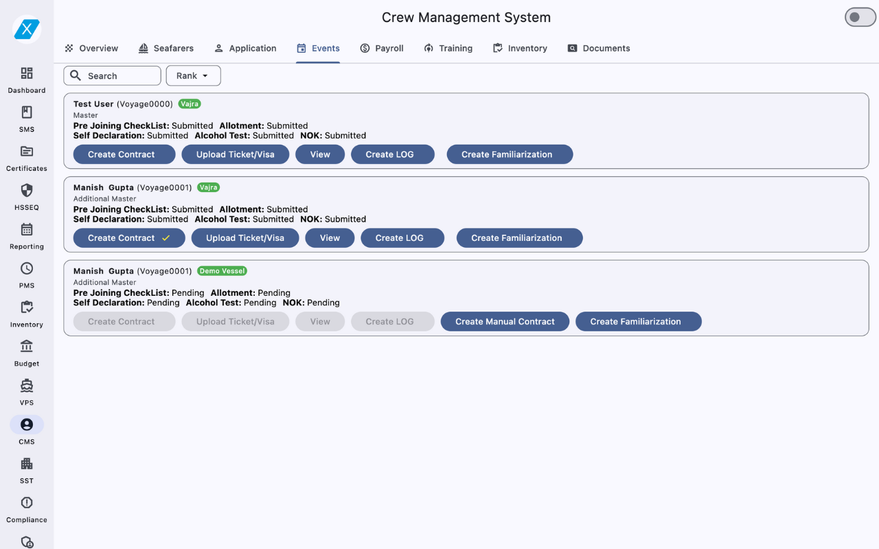 VoyageX VMS