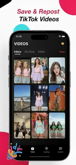 Скриншот TokCatch: Save&Edit TT Video на iPhone 1