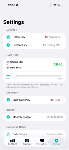 GeoFlow - Geo Arbitrage&Budget iPhone screenshot