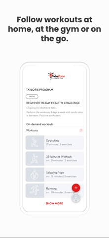 WinZone Athletic Club screenshot