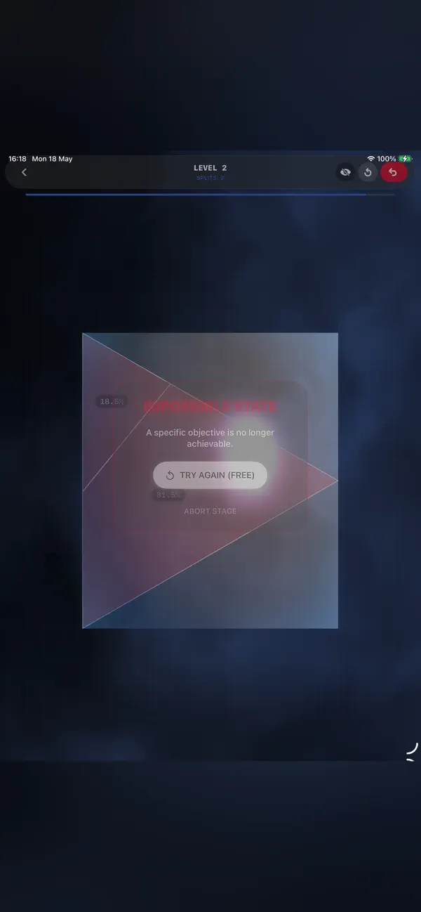 Slice It: Cut Puzzle Logic iPhone and iPad interface for Carve geometry. Chase the flawless cut, from the official App Store gallery