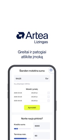 Artea lizingas screenshot