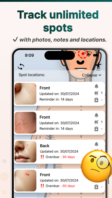 Spots: Moles Acne Skin Tracker Screenshot