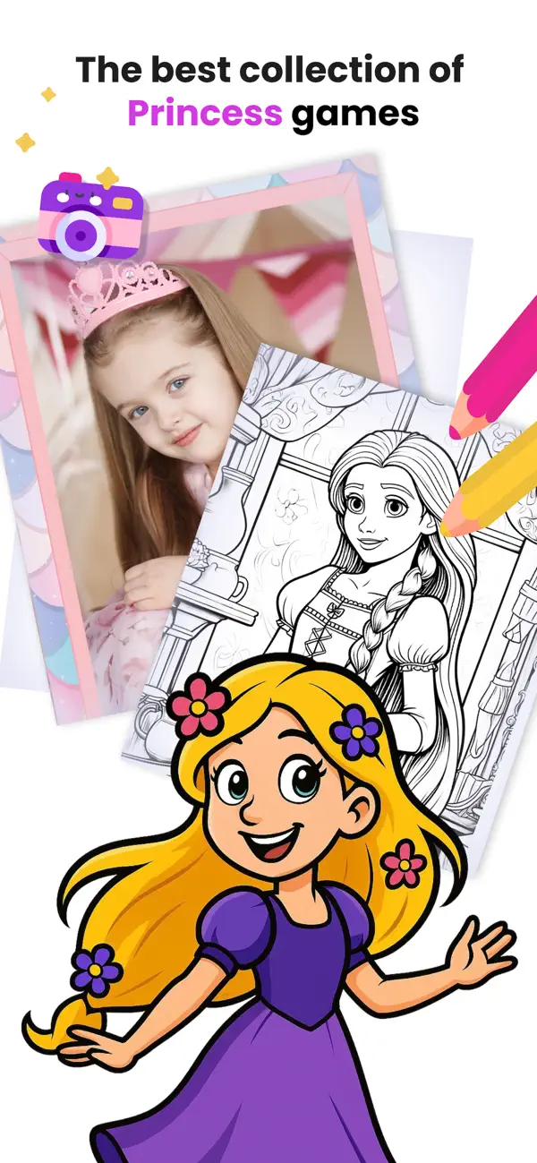 Screenshot #1 pour Jeux de coloriage Raiponce