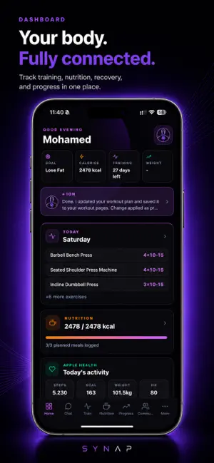 SYNAP — AI Fitness Coach screenshot 1