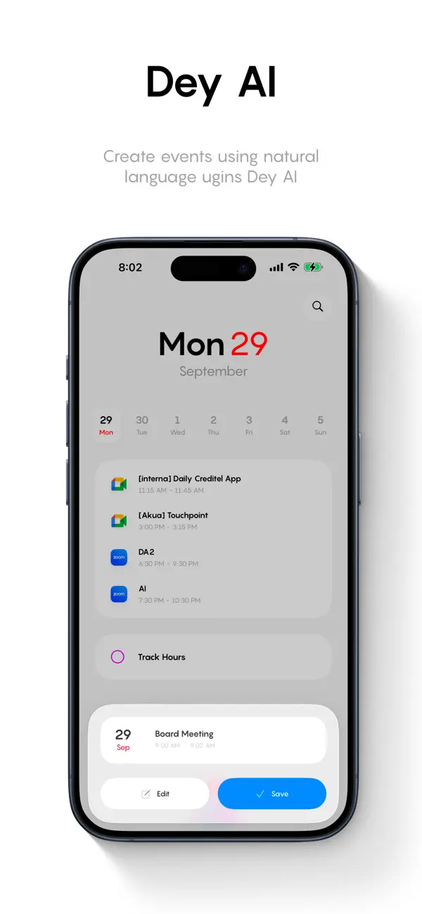 Screenshot #1 pour Dey AI Calendar