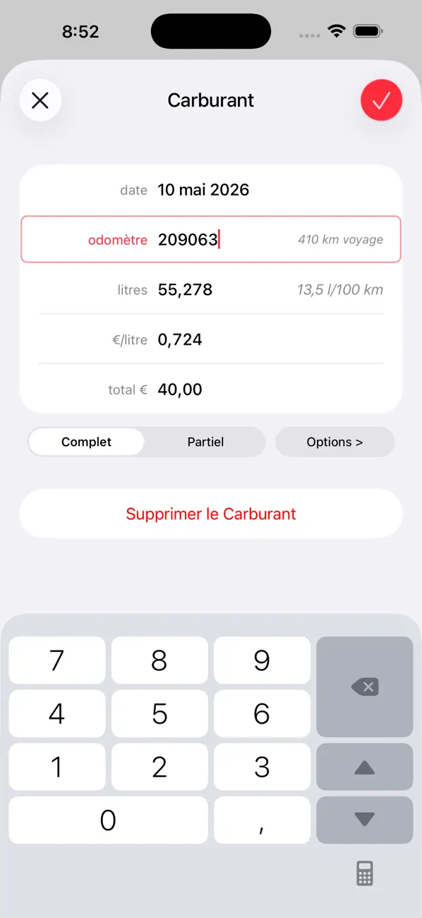 Screenshot #3 pour Road Trip MPG Lite