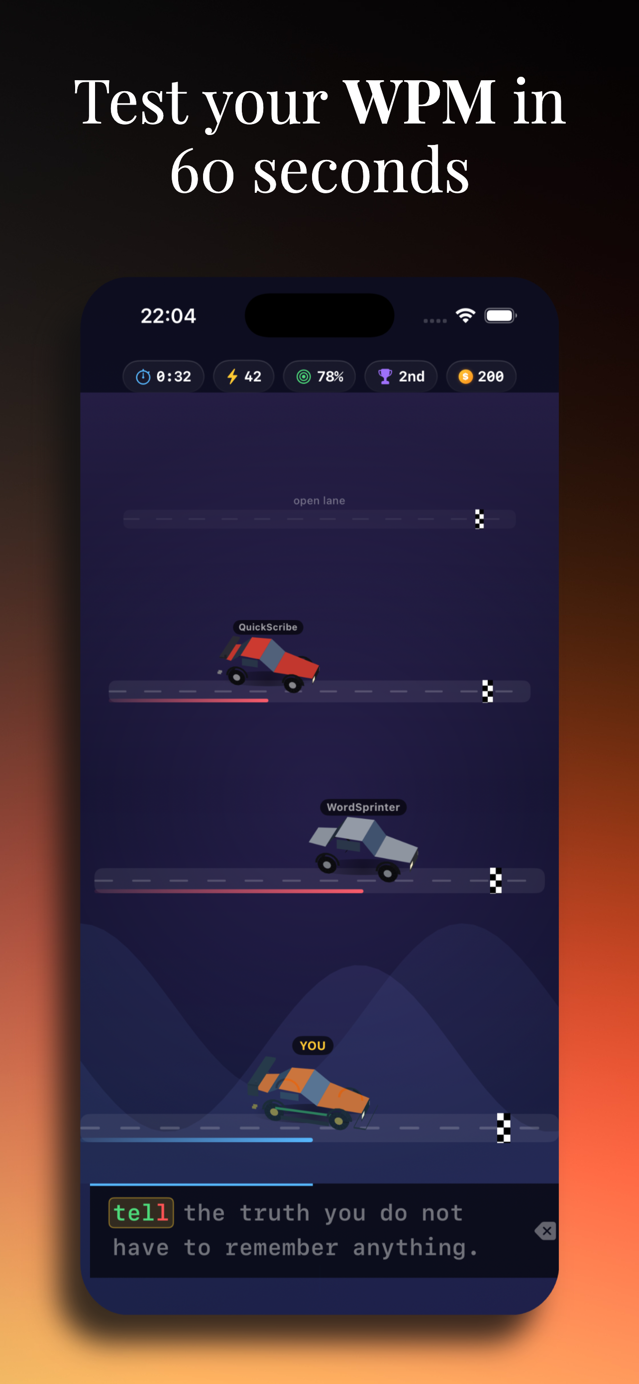 Typing Speed Race screenshot 2