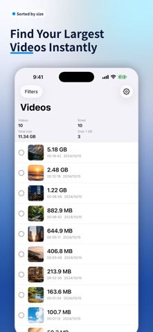 Video Cleaner: Sort by Size screenshot