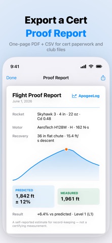 ApogeeLog: Model Rocketry iPhone screenshot