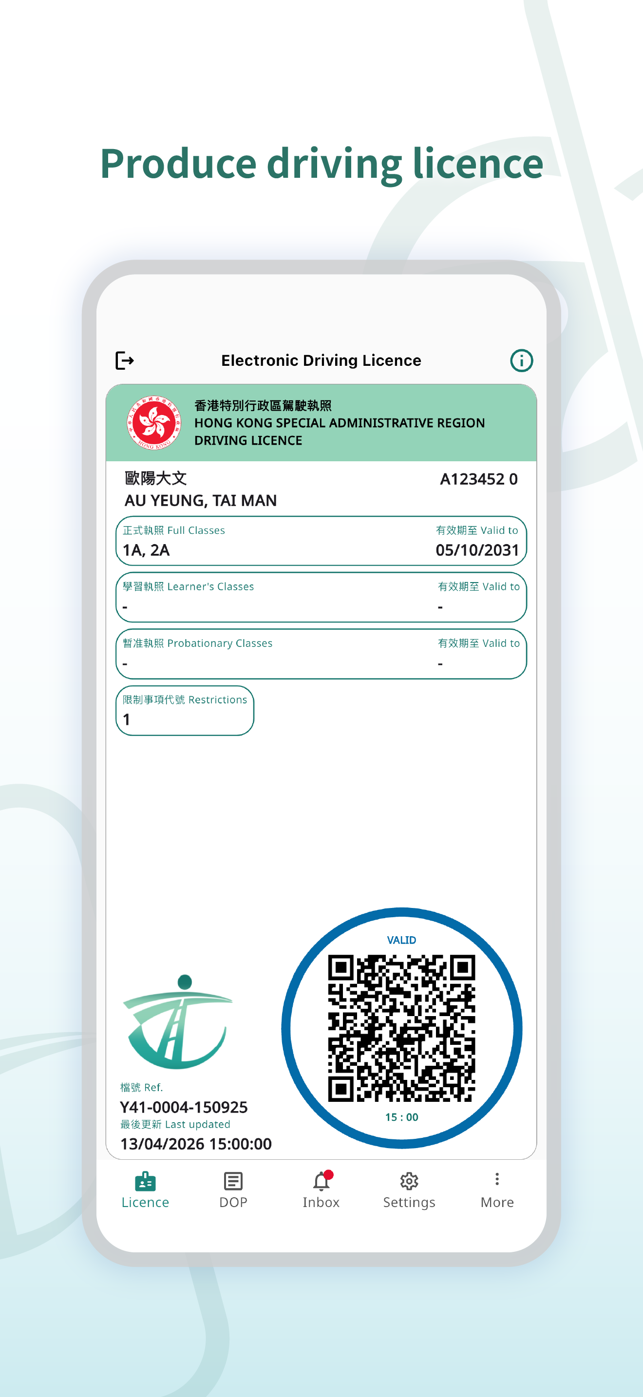 Electronic Driving Licence