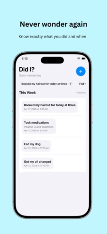 Did I? - Memory Log Screenshot 1 of 3