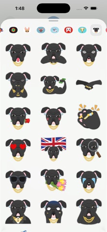 Gangsta Black Bulldog Stickers screenshot