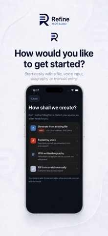Refine: AI CV Builder Screenshot 2 of 5