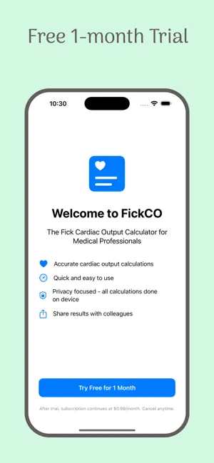 Fick Cardiac Output Calculator screenshot 3
