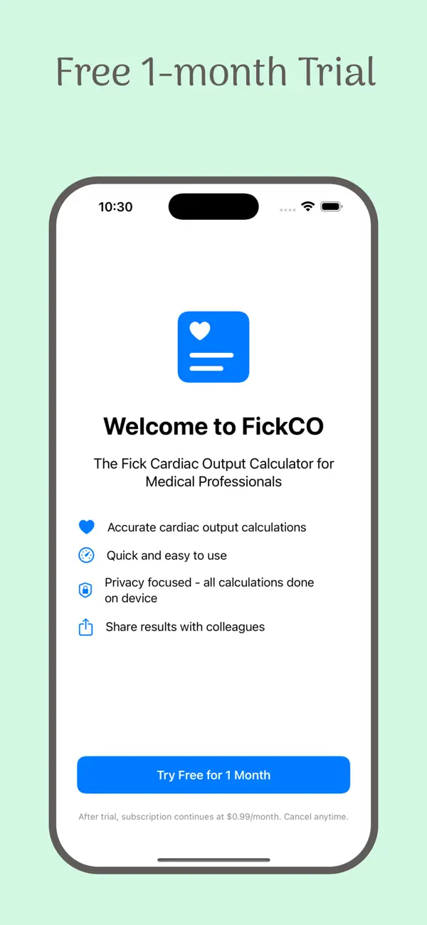 Screenshot #3 pour Fick Cardiac Output Calculator