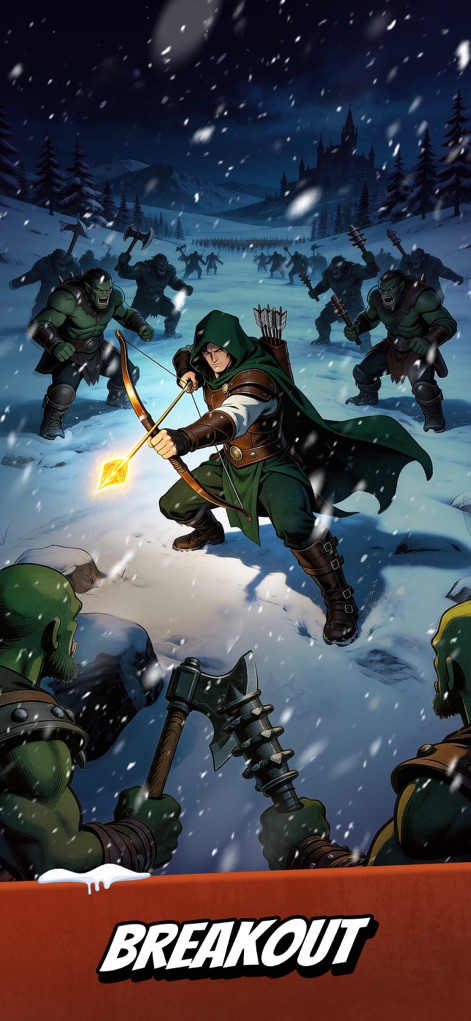 Rise of the Kings - Observe dynamic battles in the frozen wilds, showcasing the ranger's archery skills against monstrous foes.
