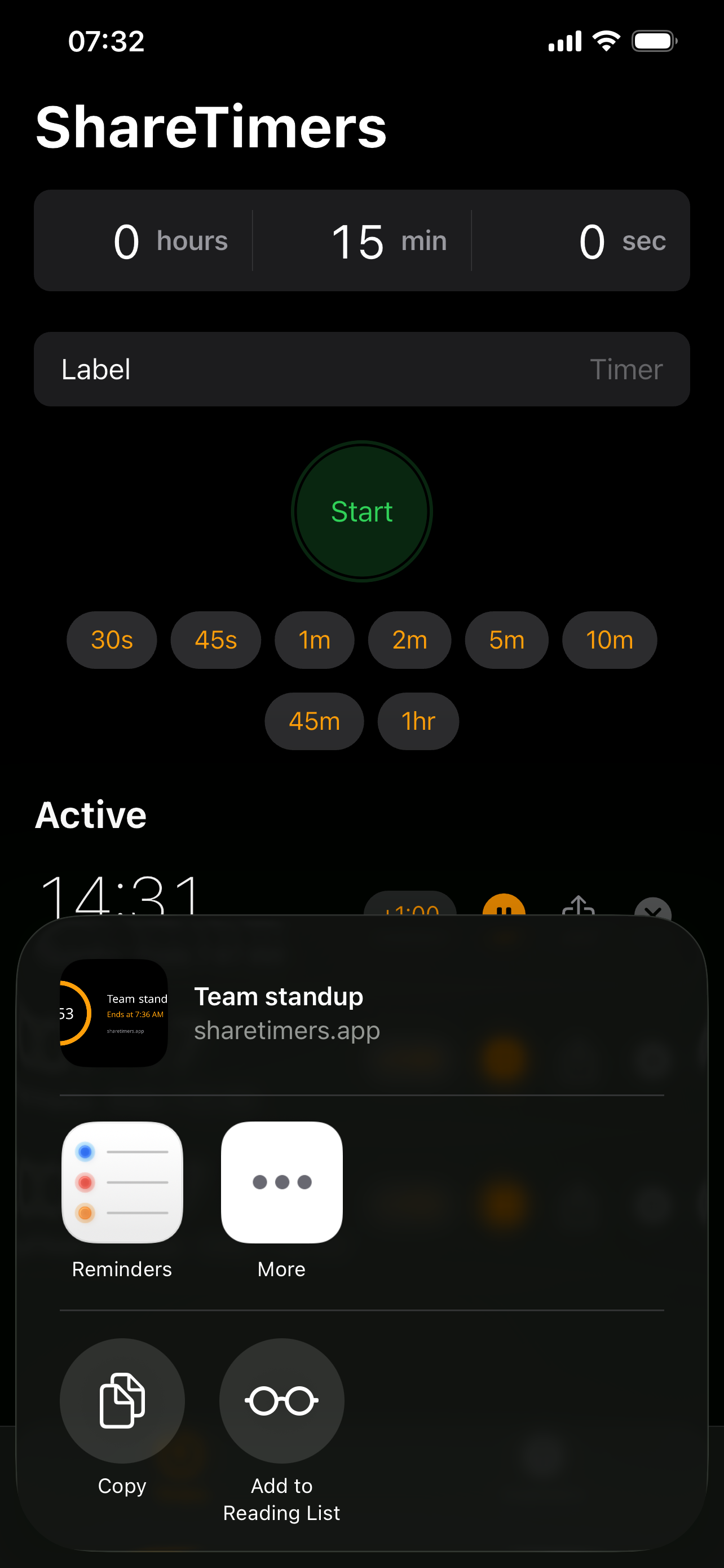 ShareTimers screenshot 3