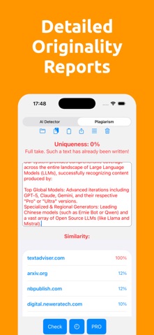 AI & Plagiarism Checker iPhone screenshot