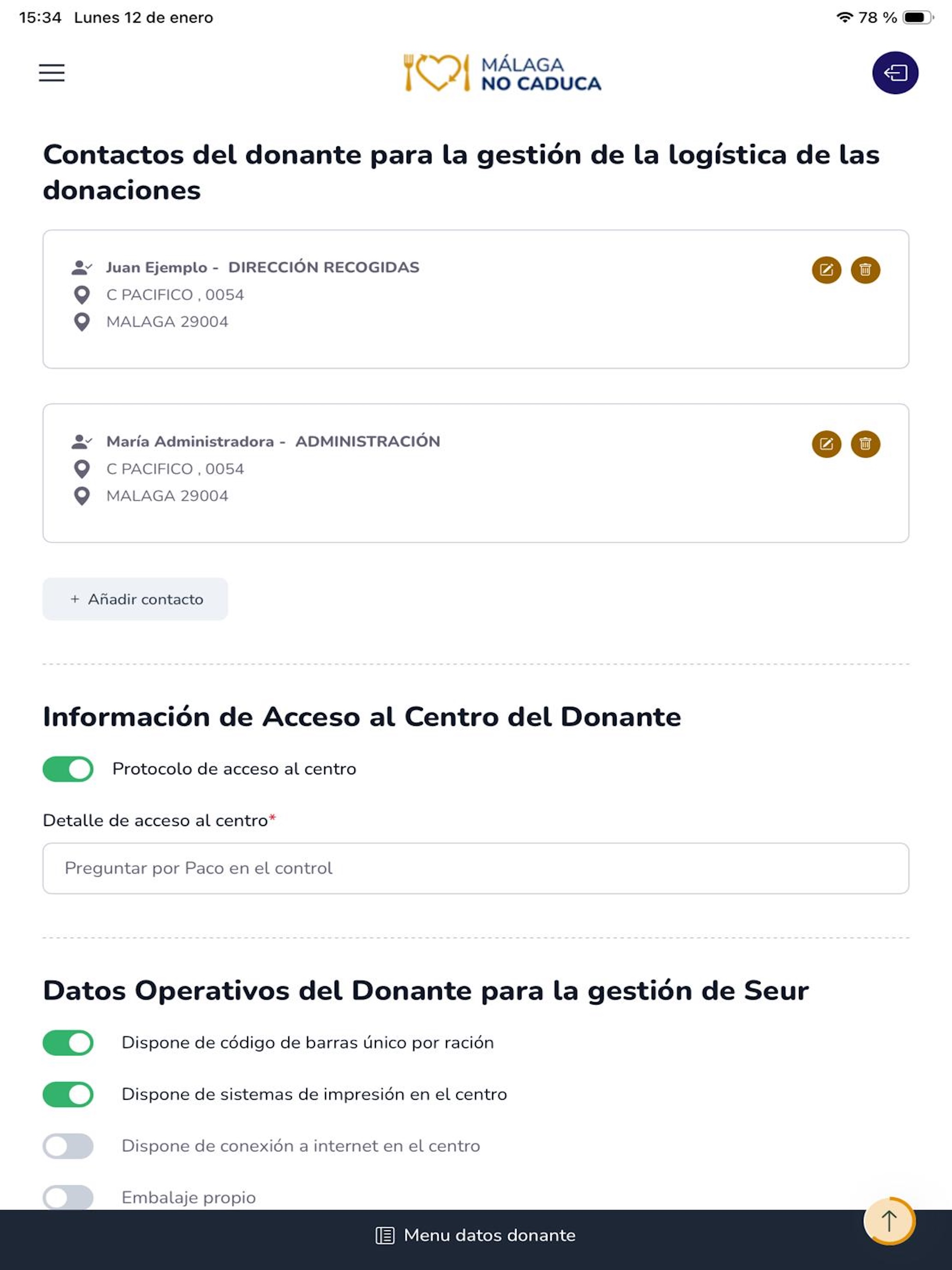 Málaga No Caduca - Donantes screenshot 11